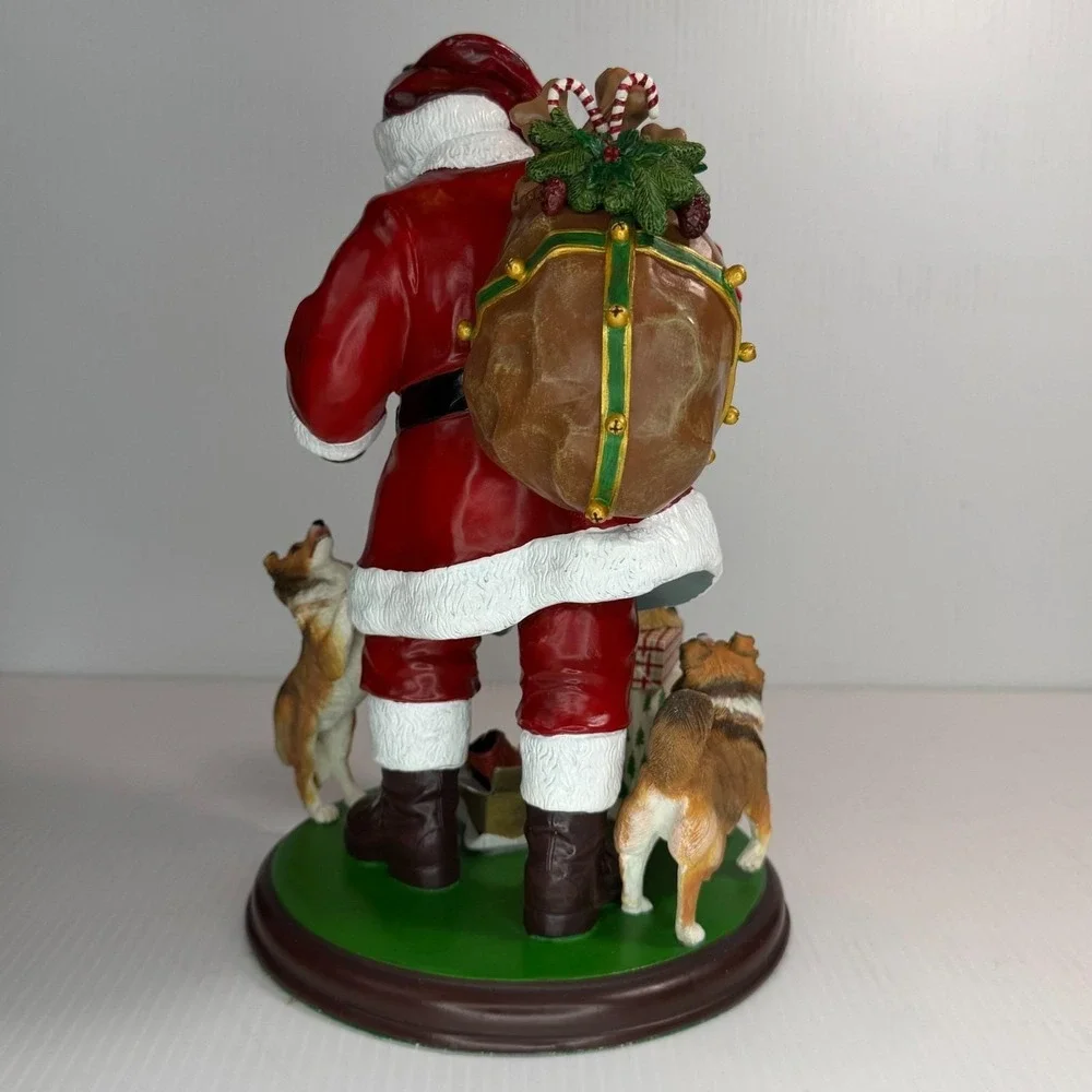 Danbury Mint Santa's Little Shelties Dog Christmas Figurine Sculpture EUC No Box